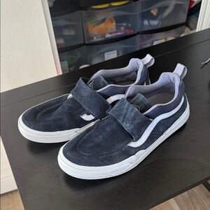 Vans Men's Slip-On Suede Skate Sneakers - Navy/White